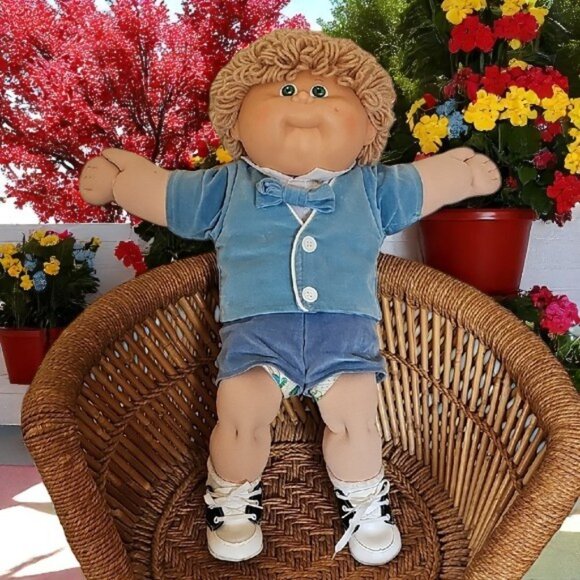 Vintage Cabbage Patch Kid Doll Blonde Blue Clothes Appalachian Coleco 1978-1982